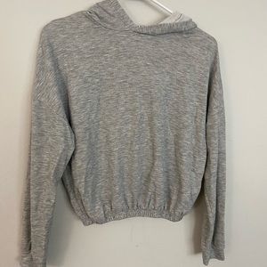 Grey hoodie crop top